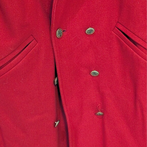 VINTAGE (J. GALLERY) WOMEN'S Red WOOL BLEND LINED KNEE LENGTH COAT SIZE 9/10 - Picture 3 of 14